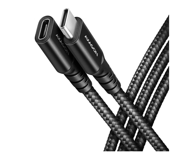 AXAGON BUCM32-CF05AB Kabel przedłużacz Gen2 USB-C - USB-C 0.5m, 5A, 20Gbps, PD 240W, oplot, czarny - 1353479 - zdjęcie